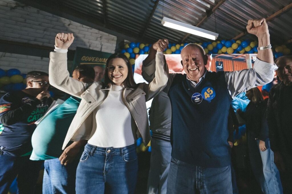 Deputado Marcos Vieira lança candidatura em evento com Caroline de Toni em Xanxerê